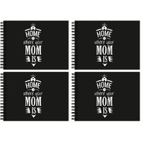 Tinywalk L Black Sheet Black Pages Drawing Pad Landscape Sketch Book 150 Gsm Thick Sheets (A4 Size,50 Sheets/100 Pages,215 Gsm Pack Of 4)
