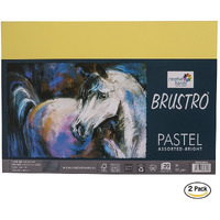 Brustro Artists Pastel Papers | 160 Gsm, A4, Assorted Bright Shades Of 20 Sheets (Pack Of 2) | Suitable For Pastels, Pencil, Graphite, Charcoal.
