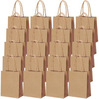 Amit Marketing Plain Brown Paper Bag With Braided Cotton Handle I 150 Gsm Virgin Kraft Paper Carry Bags I Disposable, Eco-Friendly I For Return Gifts Shopping Grocery Parcel - L10Xw3Xh14 Inch (10 Pcs)
