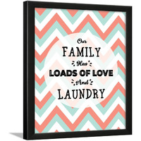 Chaka Chaundh - Laundry Room Bathroom Wall Decor - Laundry Room Wall Art - Framed Poster For Laundry Room - (14 X 11 Inches) (Our Family Has - Multicolor)