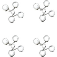 Mgnlr Instant Jeans Button Pins Waist Tightener Set, Make The Waist Fit For Skirt Pants Robe, No Sewing Required Adjustable Waist Buckle For Loose Jeans Pants (4Pcs White Diamond Waist Pin)