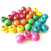 Shopobox Multicolor Wooden Beads Size 8 Mm, Moti Used For Art And Crafts, Diy, Pendant Jewelry Making,Bags, Toran, Bandhanwar, Plant Hanger, Crafts Project And Rakhi Making (200)