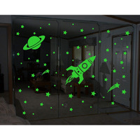 Dreamkraft Universe Night Glow Wall Sticker (51 Cm X 64 Cm)  Rangoli Floor Stickers For Door Entrance, Pooja Room, Home Decoration, Diwali Diya Stickers