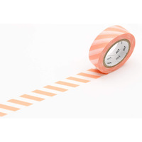 Mt Washi Masking Tape Stripe, 15 Mm X 10 Mtrs Shade - Salmon Pink, (Pack Of 1)