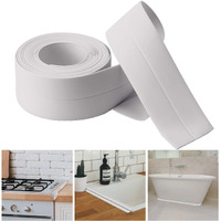 Mockery Caulk Tape Sealant Strip, Pvc Self Adhesive Tub And Wall Sealing Tape Caulk Sealer, Caulk Strip, Sealant Tape For Kitchen Countertop, Bathroom, Toilet, Bathtub Floor Wall Edge (White, 1Pcs)