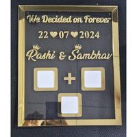 Ukani Thumb Impression Gift For Couple (Size 30 Cm X 25 Cm)| Wedding Thumb Print | Couple Gift| Finger Print Gift| Personalized Text | Golden Acrylic Design| Anniversary Gift