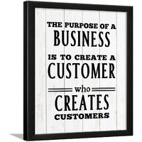 Chaka Chaundh - Customer Office Quotes Frames - Motivational Quotes Wall Frames For Office - Business Quotes Wall Frame - Office Quotes Poster - (13.6 X 10.6 Inches) (The Purpose Of A Business - White - 1)
