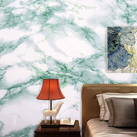 Univocean Green White Granite Look Marble Wall Stickers, Self Adhesive Vinyl Peel And Stick Pvc Wall Papers (60Cm X 500Cm)