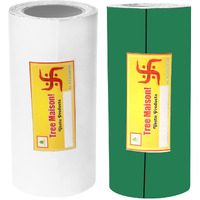 Treemaison Vastu Combo Of White-Green Color Tape |Size - 4 Inch| Length- 10 Feet (Approx) |Vastu Remedy For Toilet | Main Door Entrance | Tape Remedy | (Pack Of 2)