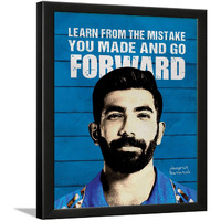 Chaka Chaundh - Learn From The Mistake You Made And Go Forward, Jasprit Bumrah Framed Poster - Quotes - Motivational Quotes Frames - Athletic Frame  Cricket Quotes Wall Frames - (14 X 11 Inches)