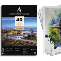 Artright Artists Watercolor Paper (A5 Pack Of 40 Sheets, 300 Gsm); Handmade Watercolour Paper For Artists