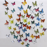 Jaamso Royals 'Multi Color 3D Butterflies' Self Adhesive Peel And Stick Wall Decor Wall Sticker And Home Decor Wall Sticker 1 Combo Pack Of 38 Cm Pcs (21 Cm X 29.7 Cm (2 Sheet)