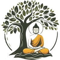 Creativeedge Gautam Buddha Sitting Under A Tree Multicolor Decorative Wall Sticker (76 Cm X 64 Cm)