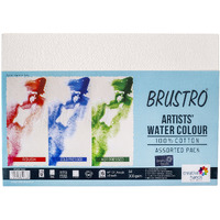 Brustro 100% Cotton Artists Watercolour Paper 300 Gsm A4 Assorted
