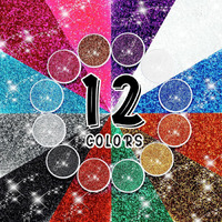 Mahir 12 Colors Glitters, Colorful Glitter Set For Nail, Iridescent Nail Art Fine Glitter, 12 Jars 5G Each Glitter Set, Body & Face Glitter For Festival, Makeup.