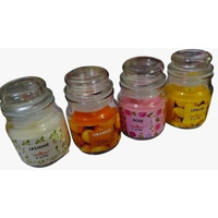 Digsmorden Scented Jar Candles Blend With Soy Wax  4 Fragrances Jasmine, Orange, Rose, Lemon (Pack Of 4Pc)