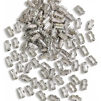 Embroiderymaterial Sew On Crystal Glass Stones/Rhinestone For Craft, Embroidery, Jewellery Making, Dresses, Embellishments, Bracelet Making (3 * 7Mm, Rectangle Shape, Silver, 144 Pieces)