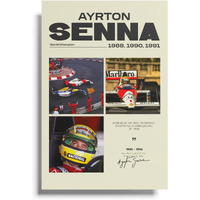 Podiumpe Ayrton Senna Poster | F1 Racing Legend | Formula One Racing Wall Art | A3 (29.7 Cm X 42 Cm) | Glossy | No Frame