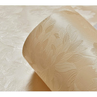 Wolpin Wall Stickers Wallpaper (45 X 300 Cm) Living Room, Bedroom, Textured Embossed Peony Roses Decal Floral Home Decoration, Diy Self Adhesive, Beige