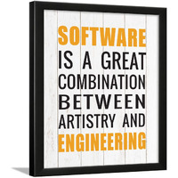 Chaka Chaundh - Coding Quotes Frames - Engineering Quotes Wall Frames - Quotes Wall Frames Coding - Programming Quotes Posters - (13.6 X 10.6 Inches) (Software Is A Great - White)