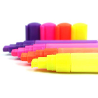 Domo Nscribe Neon Chalk Marker Used On Chalk Labels, Mirrors, Glass And Metal, Set Of 4 Colors - 8Mm (Purple, Orange, Pink, Yellow)
