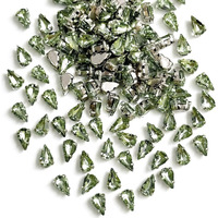 Embroiderymaterial Sew On Crystal Glass Stones/Rhinestone For Craft, Embroidery, Jewellery Making, Dresses, Embellishments, Bracelet Making (3 * 6Mm, Teardrop Shape, Light Green, 144 Pieces)