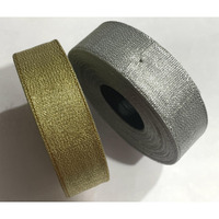 Omx Net Ribbon Decoration, Gift Wrapping, Multi-Purpose Use (Gold And Silver, Total 50 Mtr, Size : 1 Inch) (25 Mtr Of Silver & 25 Mtr Of Gold)