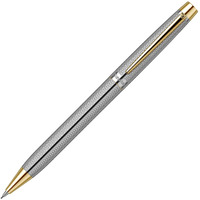 Scrikss 0.7Mm Mechanical Lead Pen Pencil Chrome Plated Brass Body Gold Plated Trims Twist Mechanism Venus 722 Engraved With Wave Cut Pattern Ideal For Gifting