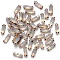 Embroiderymaterial Sew On Crystal Resin Stones/Rhinestone For Craft, Embroidery, Jewellery Making, Dresses, Embellishments, Bracelet Making (5 * 15Mm, Tubelight Shape, Opaque Night, 25 Pieces)