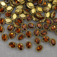 Embroiderymaterial Jewellery Making Sew On Rhinestone (Gold, Honey) -25 Pieces