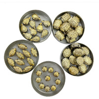 Embroiderymaterial Gold Flat Back Sew On Rhinestones In Brass Setting For Jewellery Making, Embroidery, Diy, Crafts Toran Making Etc, Sewing Bling Embellishments (50 Pieces, 10 Pieces/Shape)