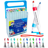 Super Toy 36 Pc Art Markers Color Sketch Pen Double-Sided Markers Fine & Chisel Tip Marker Pen Set For Coloring, Drawing, Calligraphy, Art Supplies For Kids & Adults Educational Gift