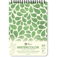 Zen Sangam A4 Spiral Watercolor Book | 300 Gsm 100% Cotton | Handmade Papers | Size (29.7X21Cm) | Landscape | 20 Sheets (40 Pages) For Beginners And Self Taught Artists - Calligraphy Sketchbook