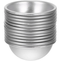 Heallily 12 Pack Aluminium Half Sphere Molds For Bath Making Cake Decorating Diy Craft Supplies Reusable Metal Hemisphere Press Tools