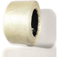Omx Satin Ribbon Decoration, Gift Wrapping, Multi-Purpose Use, Size : 1.5 Inch (Off White - Cream, Total 20 Mtr - 2 Rolls, 10 Mtr In 1 Roll)
