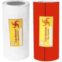 Treemaison Vastu Combo Of White-Red Color Tape | Size - 4 Inch | Length- 8 Feet (Approx) |Vastu Tape Remedy For Toilet | Main Door Entrance | Tape Remedy | (Pack Of 2)