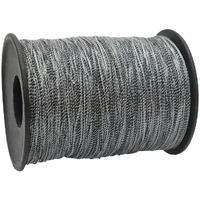 Embroiderymaterial 0.75 Mm Thick Shinning Twisted Metallic Zari Thread For Embroidery, Crochet, Craft, Jewellery Making, Hand Embroidery & Machine Embroidery (Black & Silver, 450 Meters)
