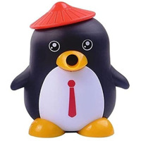 Wishkey Plastic Cute Cartoon Penguin Shaped Manual Color Pencils/Pencil Sharpener For Toddlers, Table Sharpener Machine School Stationary Gift For Kids (Pack Of 1, Multicolor)