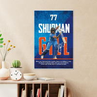 Tenorarts Shubman Gill Poster Indian Cricket Wall Posters Adhesives On Back With Thick 300 Gsm Matt Finish Paper (18Inches X 12Inches)