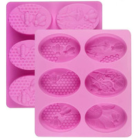 Topinon 3D Bee Silicone Molds, Honeycomb Mold For Soaps, Beehive Cake Baking Mold, Candle Mold Resin Mold For Homemade Craft (Multicolor)