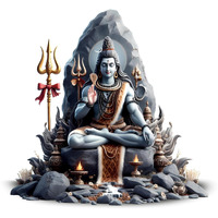 Creativeedge Lord Shiva Wall Sticker Pvc Vinyl Multicolor Decorative Wall Art For Home Temple Living Room Bedroom Pooja Room For Spiritual And Devotional Decoration (60 Cm X 69 Cm) Wall Sticker