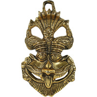 Dreamkraft White Metal Wall Hanging Nazar Battu Suraksha Kawach Evil Eye Protector For Home (Golden - 16.5 X 3 X 9.5 Cm)