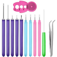 Hasthip Quilling Tools Slotted Quilling Tools Kit, 12Pcs Assorted Sized Rolling Curling Quilling Needle Pen Paper Cardmaking Project Tools Set For Paper Quilting Paper Flowers