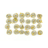Prokart Patti Mini Flowers For Lehenga, Dresses, Anarkali, Craft Material, Phool, Decoration Patches For Sewing & Embroidery - 100 Pieces (Silver Paani)