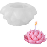 Supvox Lotus Resin Silicone Moulds - Cake Chocolate Mold 3D Diy Fondant Candle Soap Mould, Blooming Lotus Resin Aromatherapy Candles Gift Mold