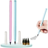 Fun Fry Inkless Pen Or Pencil - Eternal Pencil, Infinite Write Ballpoint Pens, Color Close To Hb Pencil For Kids And Adults Randomly Selected Single Unit (Pink Or Gray) (2)