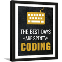 Chaka Chaundh - Coding Quotes Frames - Engineering Quotes Wall Frames - Quotes Wall Frames Coding - Programming Quotes Posters - (13.6 X 10.6 Inches) (The Best Days - Black)
