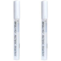 Brustro Acrylic (Diy) Marker White For Craftworks, School Projects And Other Presentations (White) Pack Of 2