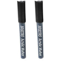 Brustro Acrylic (Diy) Marker Black Pack Of 2 (For Craftworks, School Projects, And Other Presentations)
