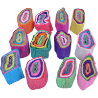 Decoration Craft Paper Decoration Ribbon Set (200 Cm X 3 Cm, Multicolour)- Pack Of 12